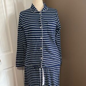 J. Crew Navy and White Striped Pajama Set
